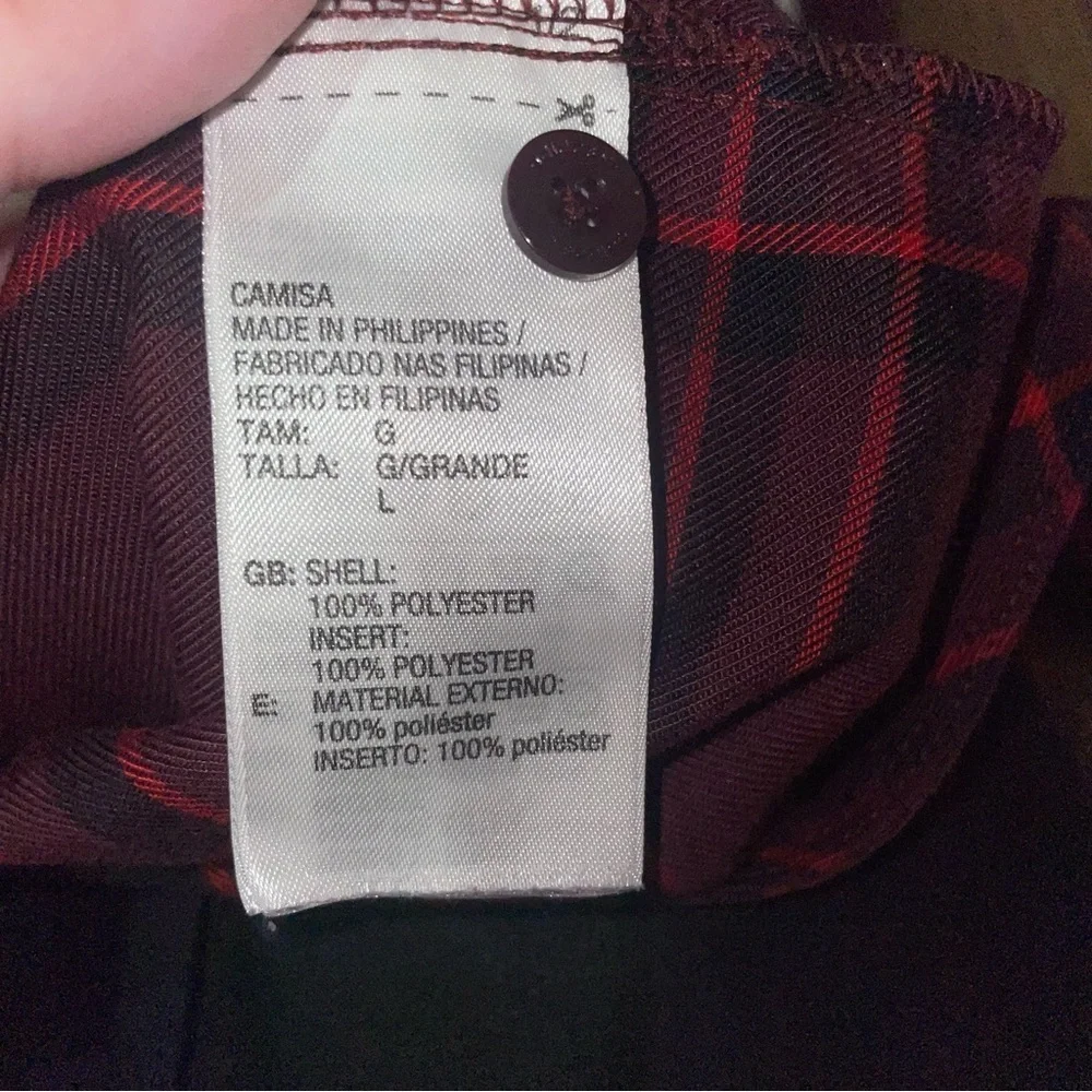 Mens adidas Bossk Plaid Shirt Maroon Red Black Long Sleeve Button Up Size L
